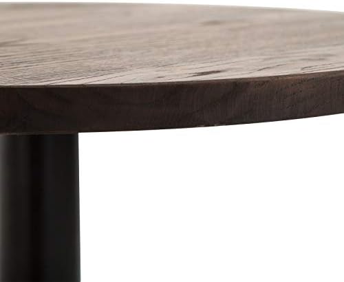 HOMCOM 42" H Round Bar Table, Solid Wood High Top Pub Table, Black
