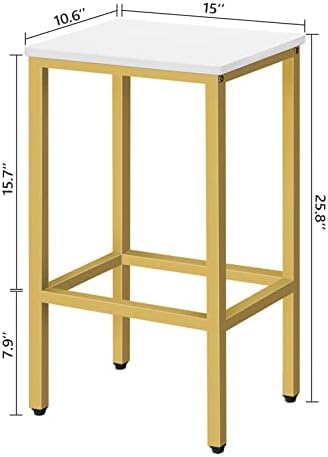 MAHANCRIS Bar Stools, Set of 2 Bar Chairs, Kitchen Breakfast Bar Stools with ...