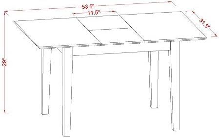 East West Furniture NOPO5-OAK-W 5 Piece Dinette Set for 4 Includes a Rectangl...