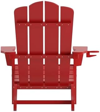 Taylor + Logan Nellis Adirondack Chair with Cup Holder, Weather Resistant HDP...