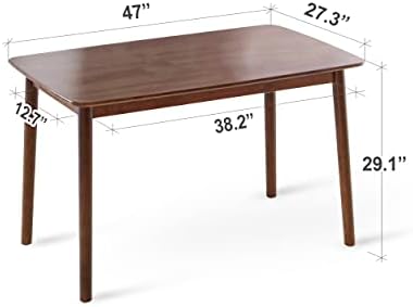 Livinia Aslan 47" Malaysian Oak Rectangular Wooden Dining Table/Solid Wo...