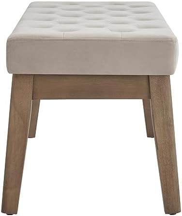 24KF Velvet Upholstered Buttons Tufted Entryway Bench with Solid Wood Leg,Bed...