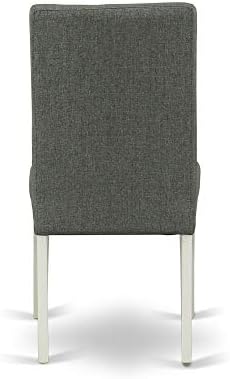 East West Furniture DLDR5-LWH-07 5 Piece Dining Set, Linen White Finish