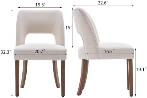 VKNOW Dining Chairs Set of 2, Fabric Dining Chairs, Beige