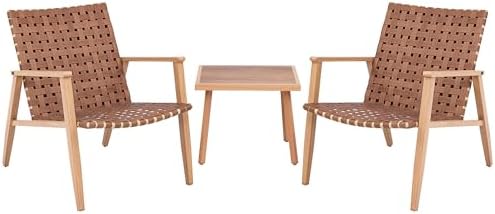 3 Pieces Patio Bistro Set, Outdoor Chairs Set of 2 with Table
