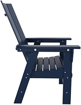 WestinTrends Ashore Outdoor Patio HDPE Plastic Modern Adirondack Dining Chair...