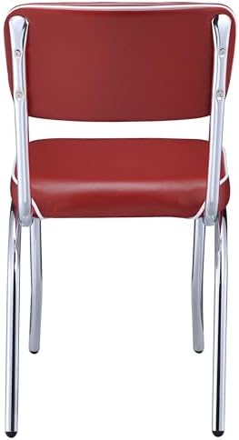 Coaster Home Furnishings Retro Set of 2 Open Back Dining Side Chairs Faux Lea...