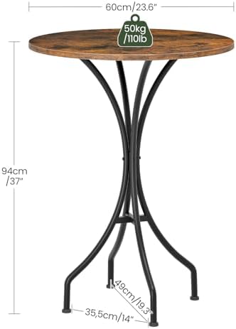 CHOEZON Bar Table, Round High Top Table, Home Counter Height Table, for Kitch...
