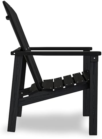 nevilywood Stackable Adirondack Chair, HDPE Outdoor Chair Set of 2, Black