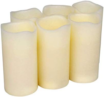 H-BLOSSOM Flickering Flameless Candles Battery Operated Real Wax Pillar Candl...