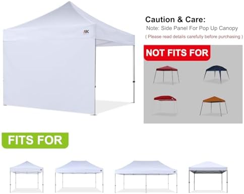 ABCCANOPY Instant Canopy SunWall 10x20 FT No Frame or Top, Black