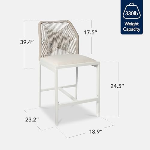 Best Choice Products Indoor Outdoor Counter Height Bar Stools Set of 2, Armle...