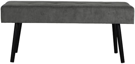 Comfy to go Entryway Bench - Grey Bench for Bedroom, Modern Ottoman End of Be...