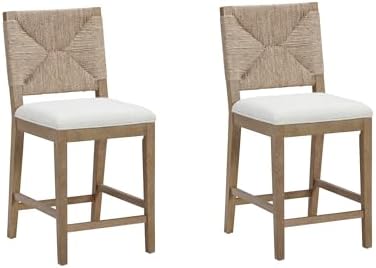 Nathan James Beacon Bohemian Boucle Bar Stool, Upholstered Counter Height Cha...