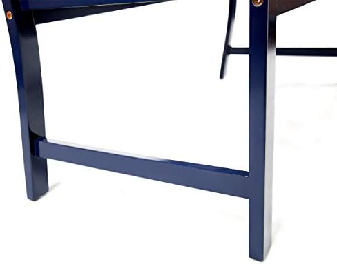 Christopher Knight Home Loja Outdoor Acacia Wood Bench, Pu Navy Blue