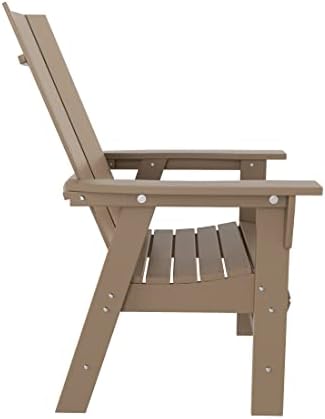 WestinTrends Ashore Outdoor Patio HDPE Plastic Modern Adirondack Dining Chair...