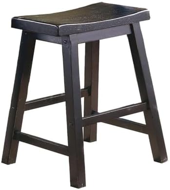 Homelegance Saddleback Solid Wood Kitchen Height Bar Stool Set Of 2 - Saddle ...