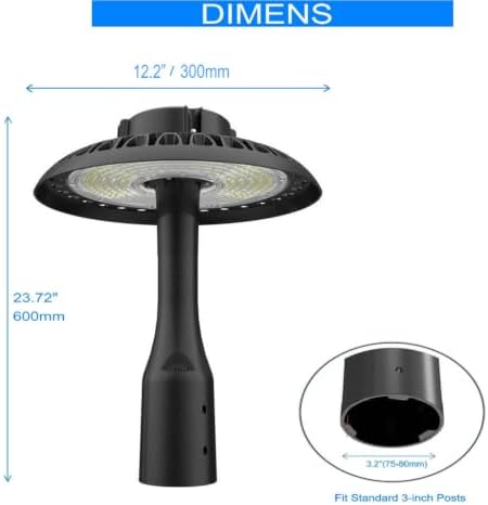 Post Top Light 100W LED Area Light 13000Lm 5500K Pure White (300W Equivalent)...