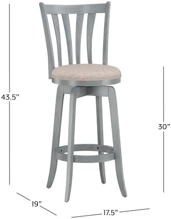 Hillsdale Furniture Savana Wood Bar Height Stool, 30" high, Blue Wire Brush
