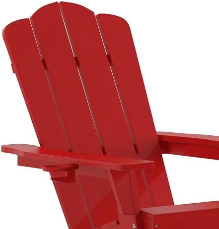 Taylor + Logan Nellis Adirondack Chair with Cup Holder, Weather Resistant HDP...