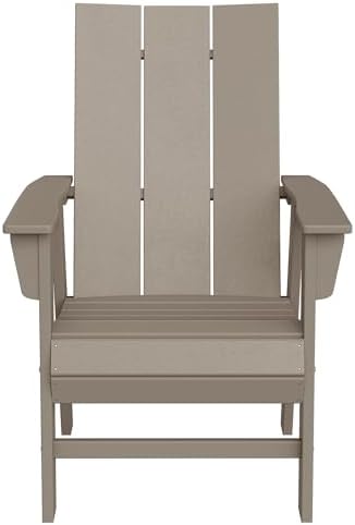 WestinTrends Ashore Outdoor Patio HDPE Plastic Modern Adirondack Dining Chair...