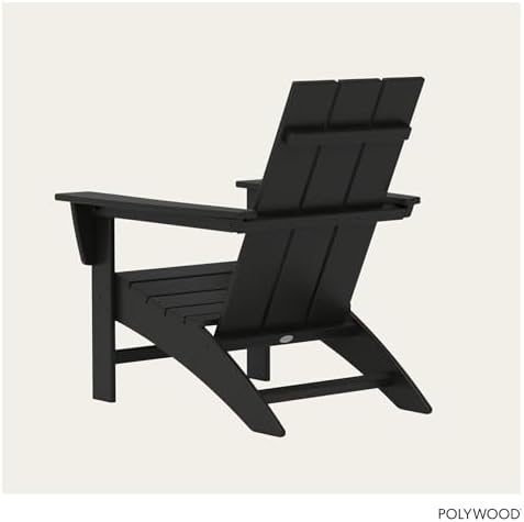POLYWOOD Modern Adirondack Chair – All-Weather Outdoor Lawn Adirondack Chairs...