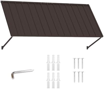 Kozyard Adjustable Window Awning Powder-Coated Iron Canopy, All-Weather Rain,...