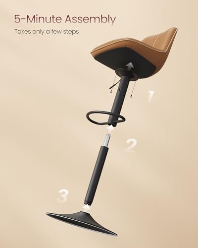 VASAGLE Bar Stools Set of 2, Swivel, Adjustable Height, Spliced Design