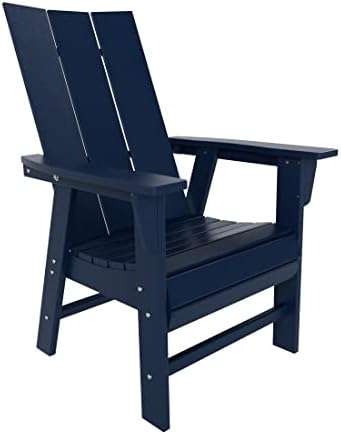 WestinTrends Ashore Outdoor Patio HDPE Plastic Modern Adirondack Dining Chair...