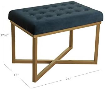Homepop Home Decor | Upholstered Tufted Velvet Ottoman Bench | Ottoman Bench ...