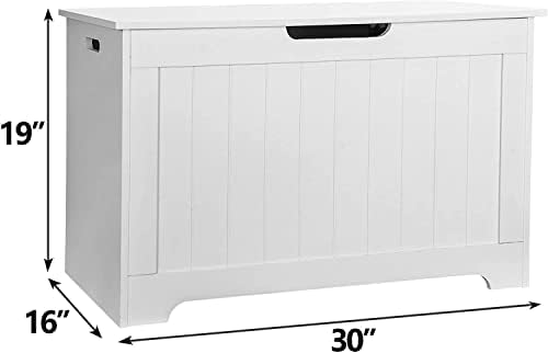 Wooden Storage Chest, Storage Trunk w/2 Safety Hinges,Storage Bench, Modern L...