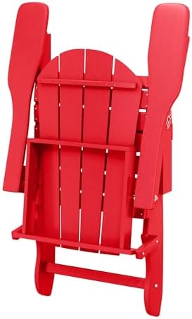 WO Home Furniture Laguna Folding Adirondack Chair, Red
