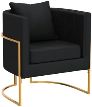 Velvet Modern Accent Chairs Set of 2, Upholstered Barrel Armchair Mid Century...