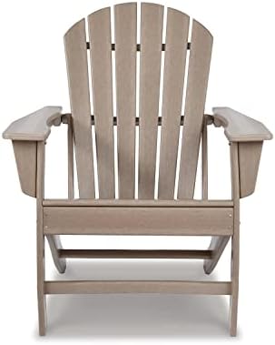 Signature Design by Ashley 1-Piece HDPE Outdoor Adirondack Chair, Driftwood
