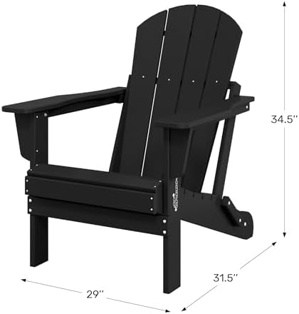 WestinTrends Malibu Outdoor Patio HDPE Folding Poly Adirondack Chair, Red