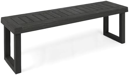Christopher Knight Home Kemp Outdoor Acacia Wood Bench, Gray Finish, Sandblas...