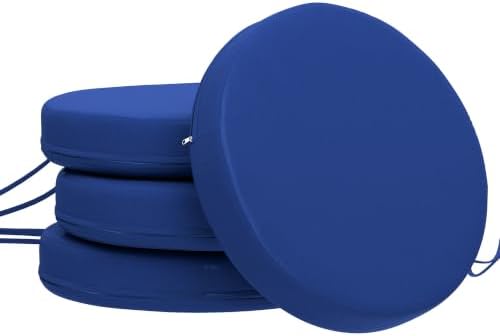 Outsunny Outdoor Bistro Chair Cushions Set of 4 15" x 15" x 3" Navy Blue