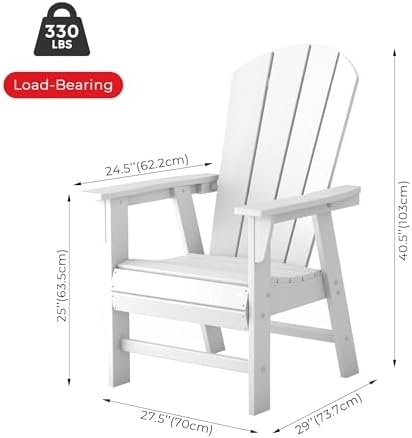 Costaelm Fire Pit Chairs, Outdoor Chair HDPE Adirondack Chair, Modern Patio P...