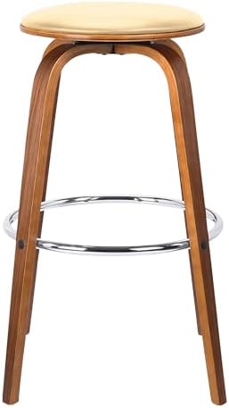 Armen Living Harbor Mid Century Modern 26" Seat Height Backless Swivel C...