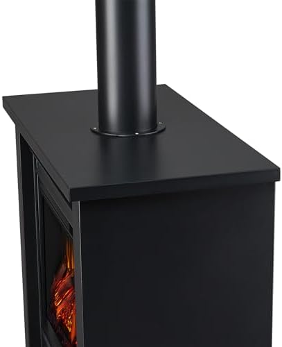 Real Flame Black Hollis Electric Fireplace - Freestanding with Remote Control...