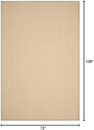 SAFAVIEH Area Rug 6x9 - Natural Fiber Collection - Maize & Linen Color, S...