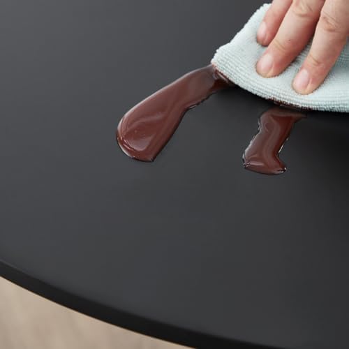 27.3" Tulip Dining Table, Black, Perfect for 2-4 People, Mid-Century Mod...