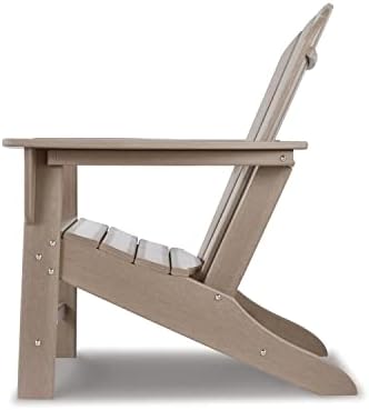 Signature Design by Ashley 1-Piece HDPE Outdoor Adirondack Chair, Driftwood