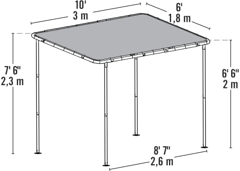 ShelterLogic Solano 10' x 6' Outdoor Gazebo Canopy, Slanted Roof Shad...