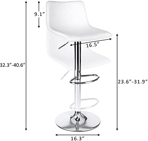 Finnhomy Bar Stools Modern PU Leather, Bar Stools Set of 2 Counter Height, Sw...