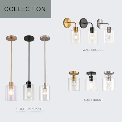 Brushed Nickel Pendant Lights Kitchen Island - Clear Glass Pendant Light Fixt...