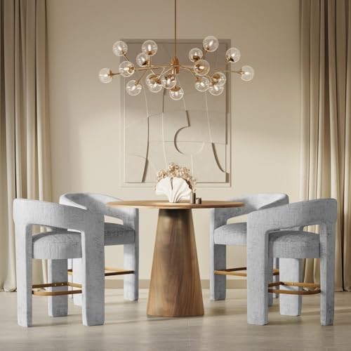 Jofran Gwen Gray Upholstered Counter Stool with Arms – Versatile Barstools – ...