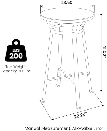 Glitzhome 41.25" H Round Bar Table, Bistro Pub Table with Solid Wood Top...