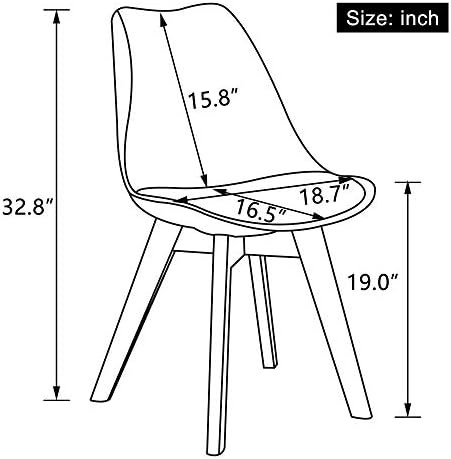 LSSBOUGHT Mid Century Modern Dining Chairs,Shell Lounge Plastic Side Chair wi...