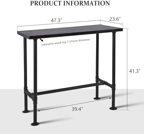 DIY Industrial Design Pipe Dining Table Casual Pub BAR Laptop Table Modern St...